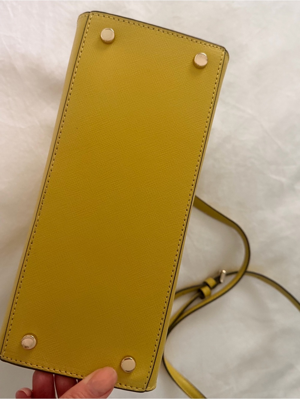 kate spade yellow leather top-handle satchel - Picture 5 of 6